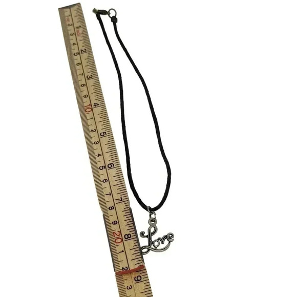 Vintage y2k Love Pendant Rope Choker Necklace - Picture 3 of 5